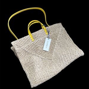 Clare V Tan and Yellow Woven Tote